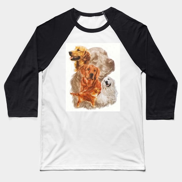 Golden Retriever Medley Baseball T-Shirt by BarbBarcikKeith